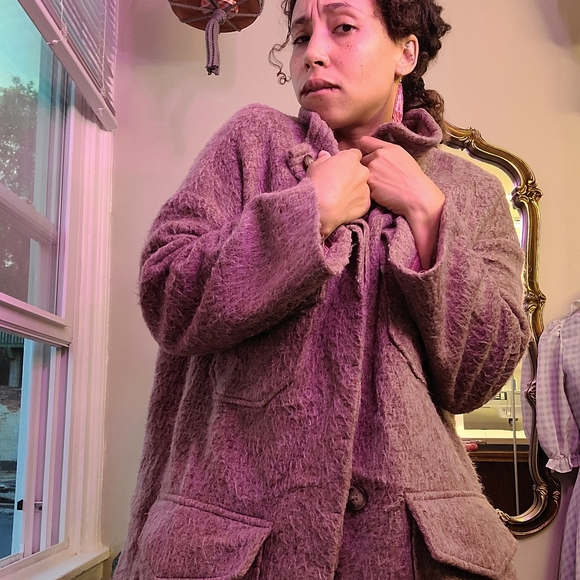 Lavender Purple Fuzzy Coat - H&M - Picture 3 of 7